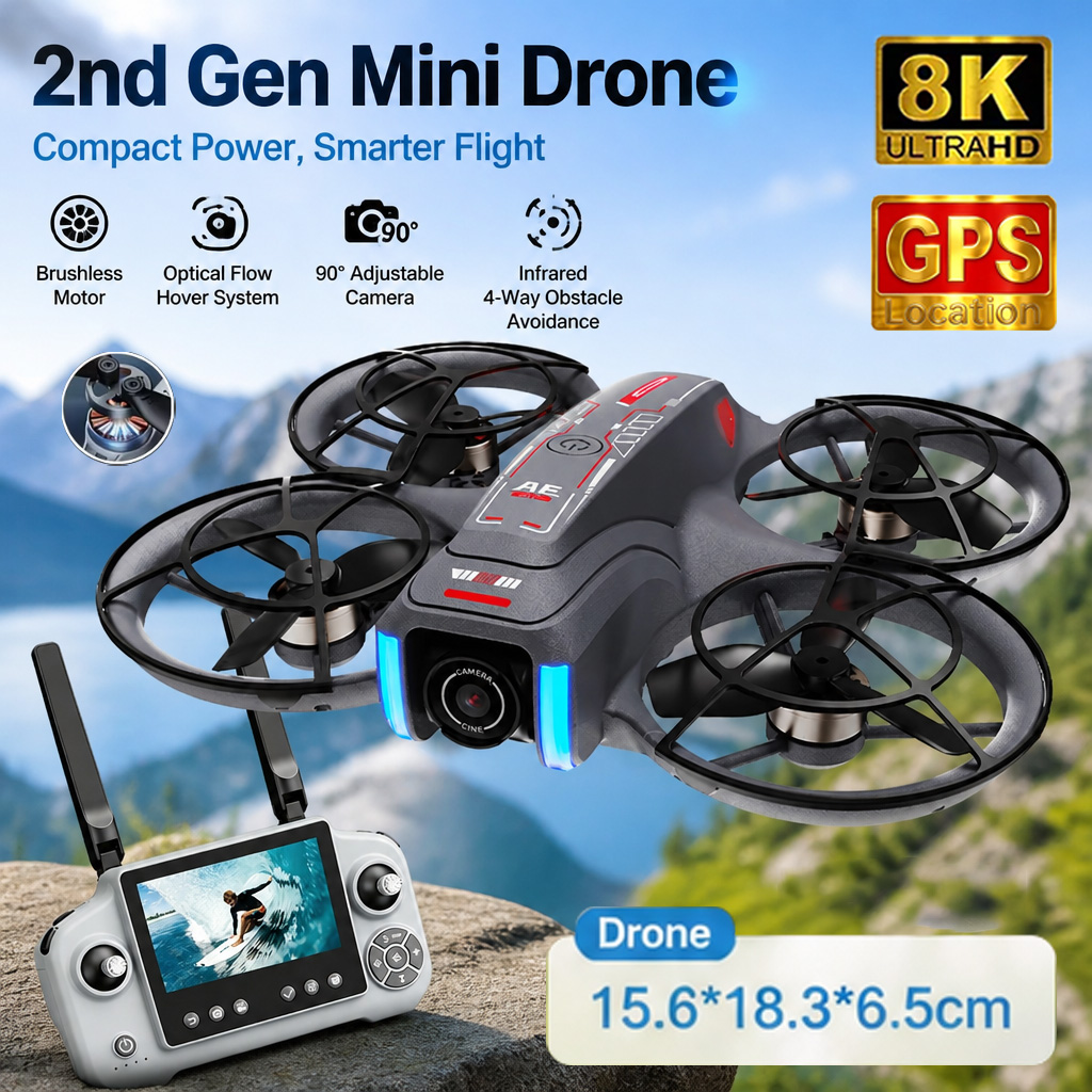 AE21 Mini Drone Toy 8K HD Dual - Drone Video Production recension och pris